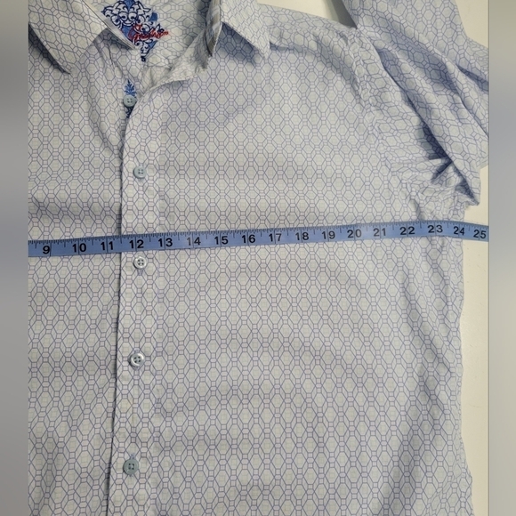 Robert Graham Men's Button-down Shirt Size Large in Blue Contrast Cuff - Picture 9 of 14